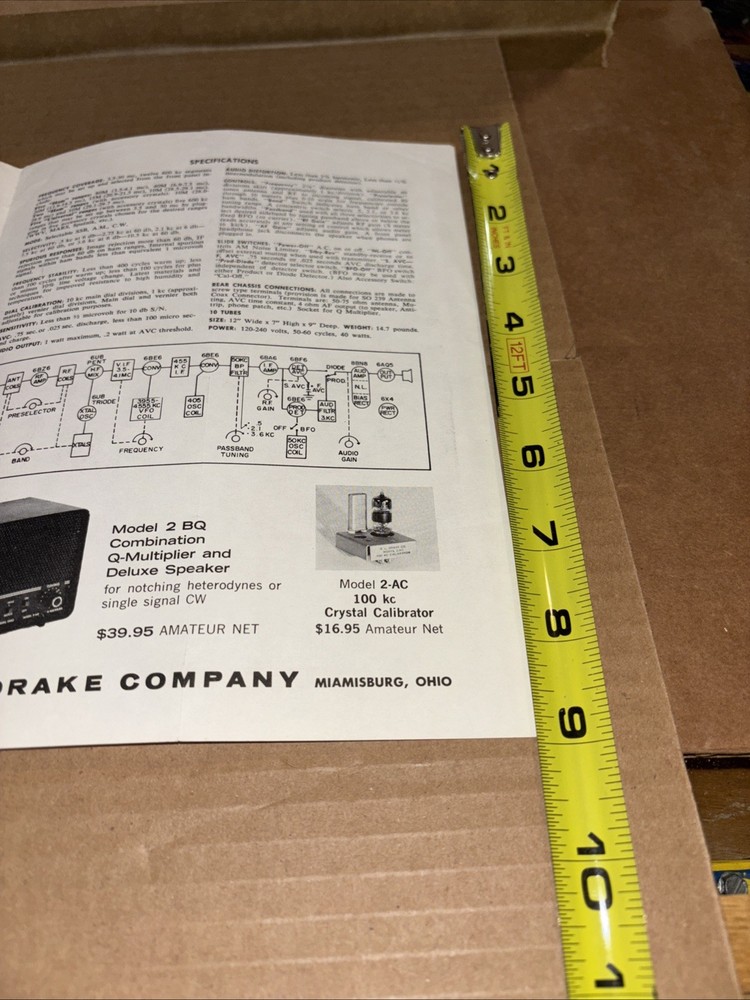 R.LDrake Drake 2B 2-B ShortWave Receiver Brochure Inside The