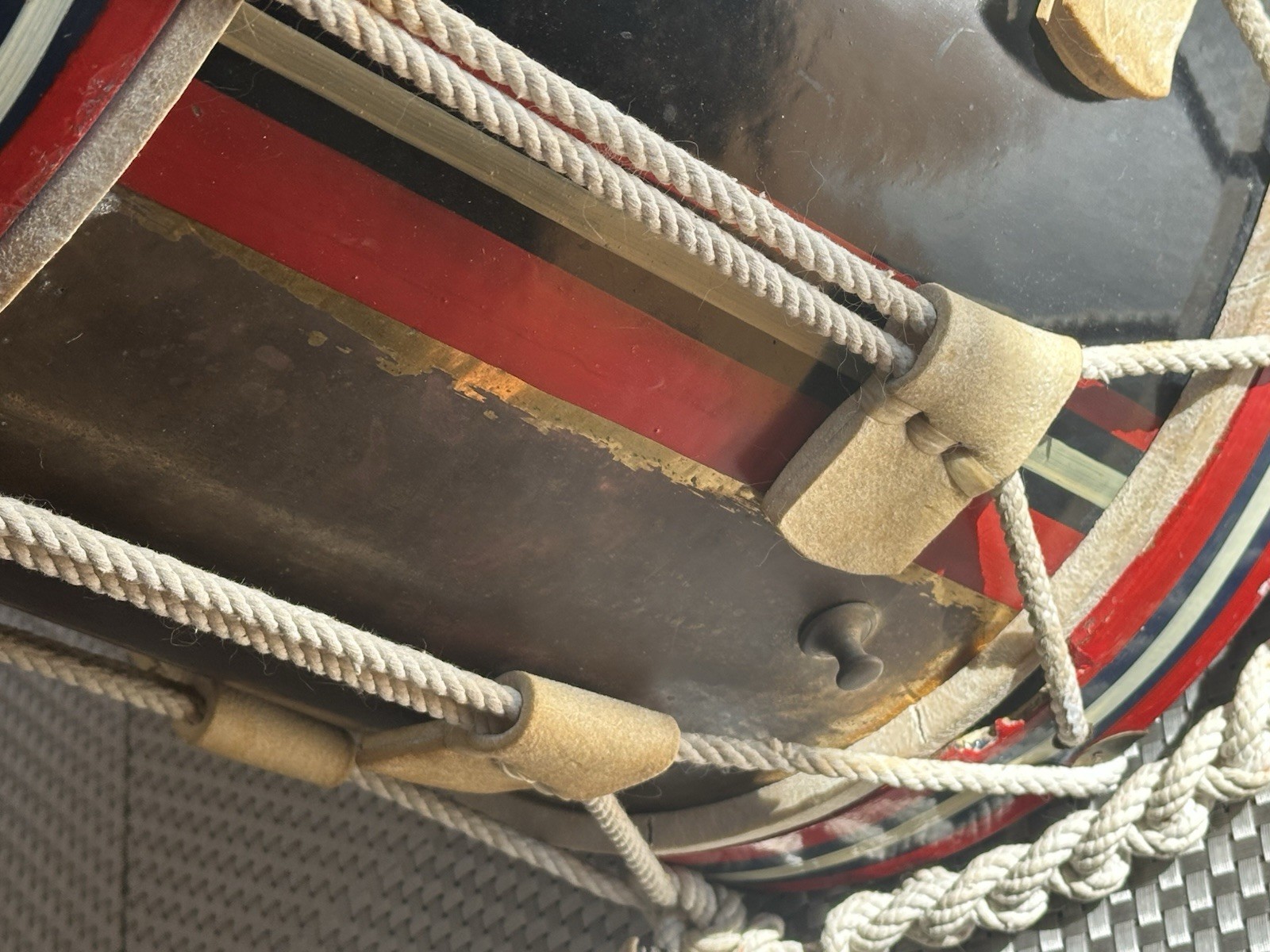 WWII Royal Air Force "Dieu Et Mon Droit" Red White & Blue War Side Drum