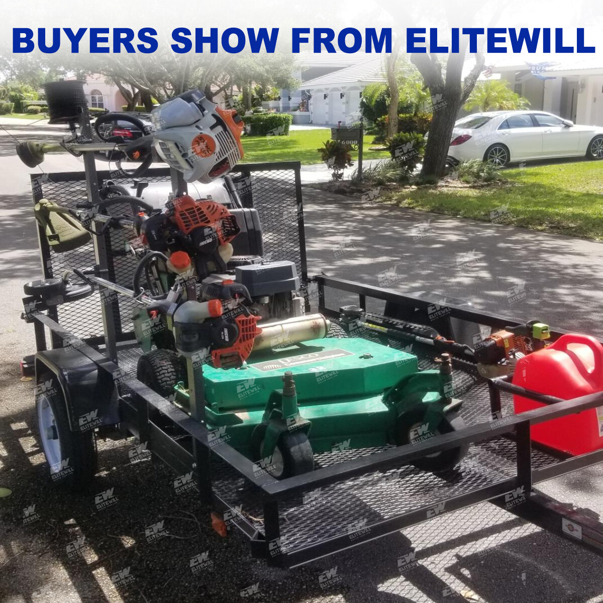 ELITEWILL 3 Place Weedeater Rack & 2 Place Backpack Blower Rack for Open Trailer