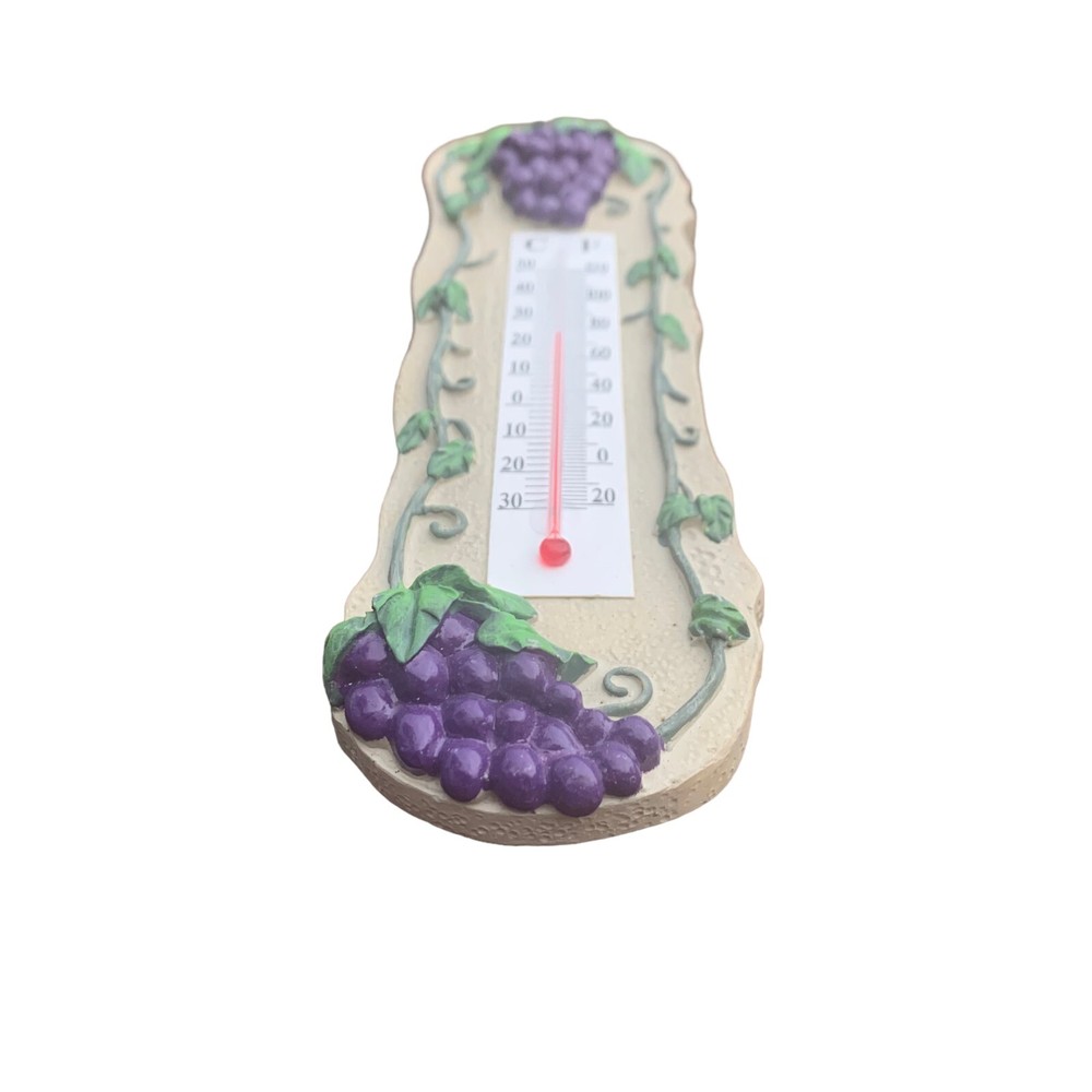 Ceramic Grape & Vine Motif Wall Thermometer
