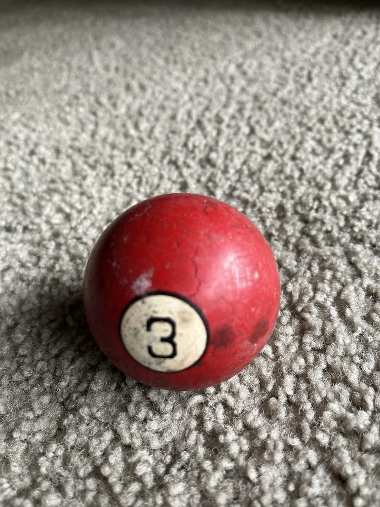 Red Number 3 Billiard Ball