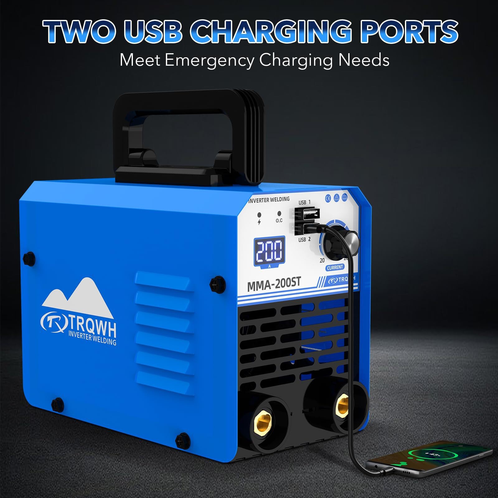 TRQWH 200A Portable Stick Welder 110V MMA ARC Welding Machine with IGBT Inverter