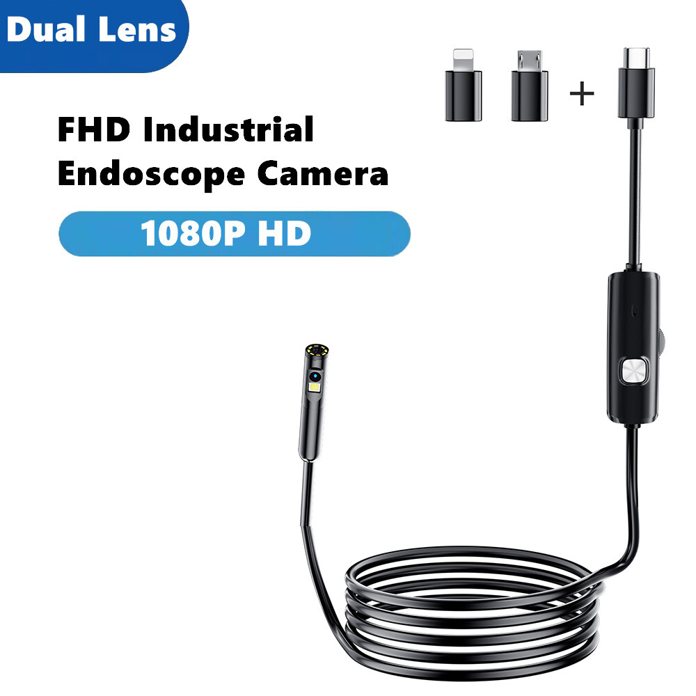 2MP Single/Dual Lens Waterproof Endoscope Camera Borescope for Iphone Android US