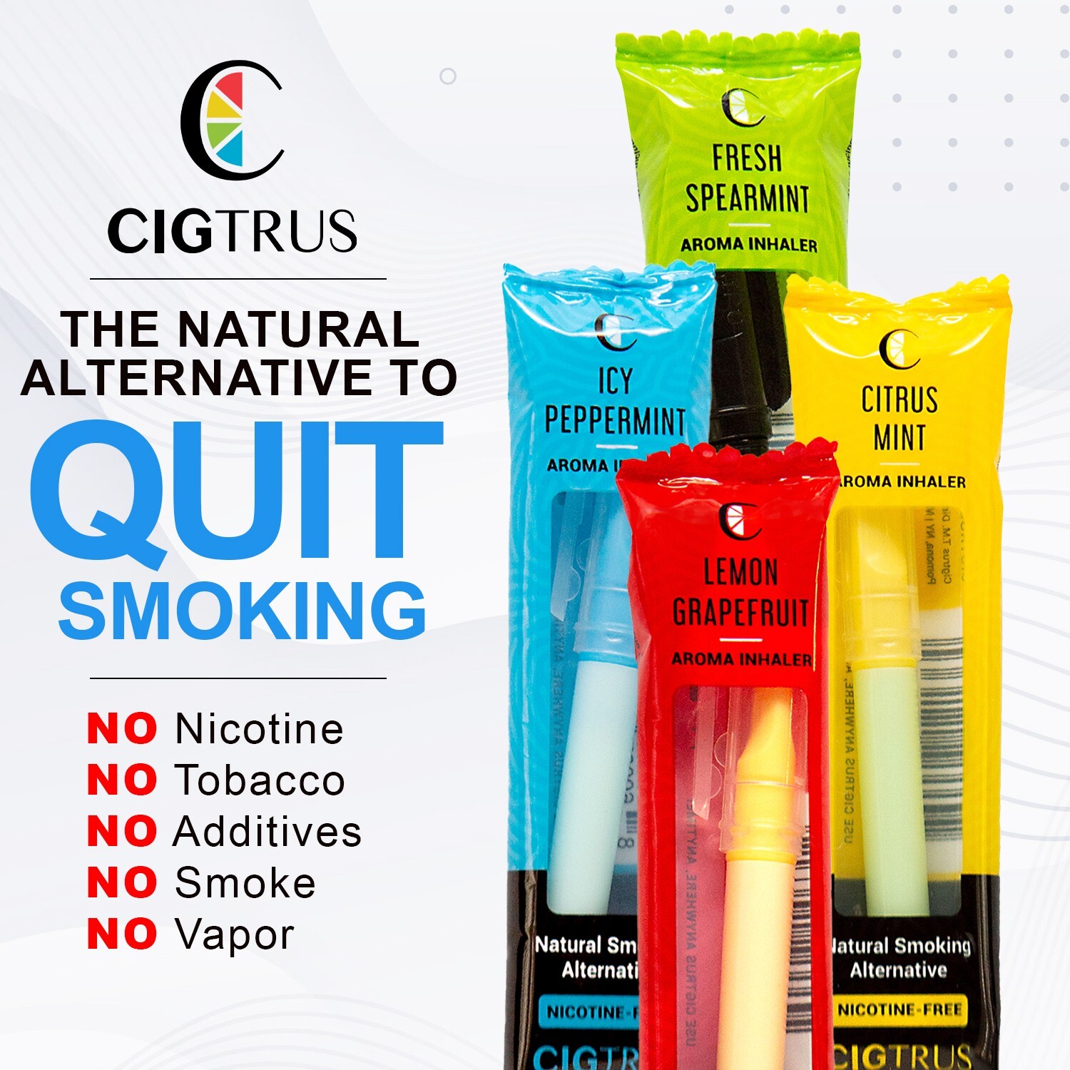 Nicotine-Free Smokeless Inhaler Cravings & Oral Fixation Relief 4 Flavor Variety