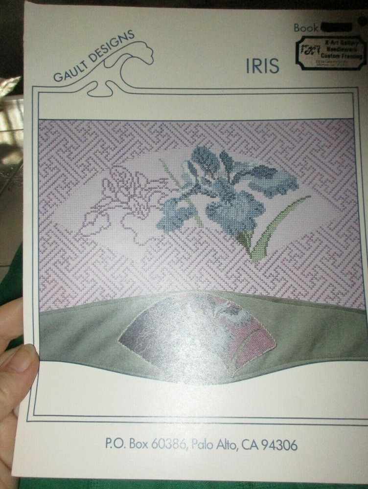Gault Designs (Carol) IRIS Pattern Leaflet Needlepoint Cross Stitch GUC HTF