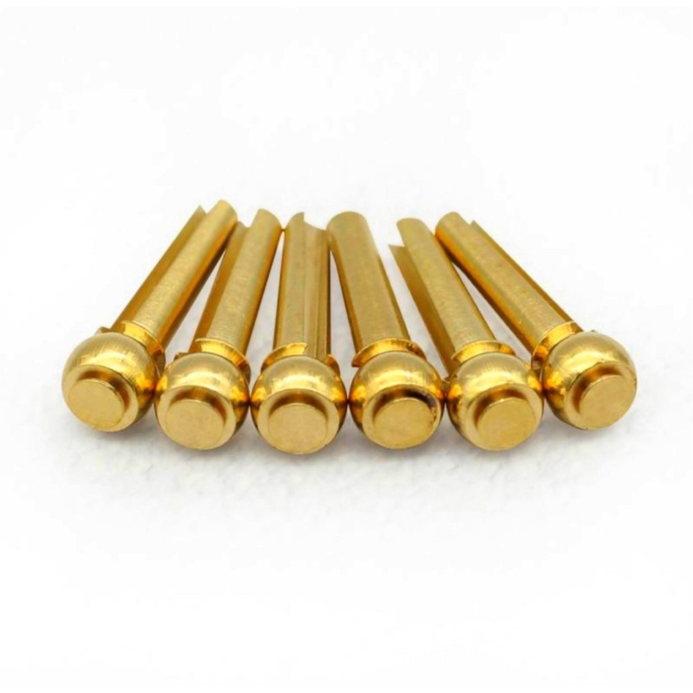 6x Acoustic Guitar Brass Bridge Fixed Pins Cone String Dot Solid String Nails