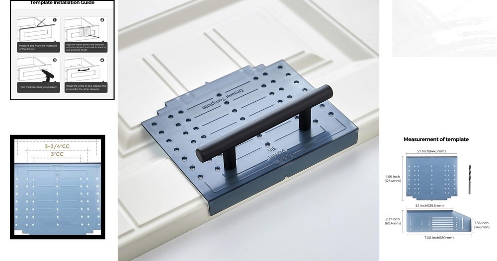Versatile Drawer & Door Template Kit for Knobs and Pulls - Easy DIY Installation