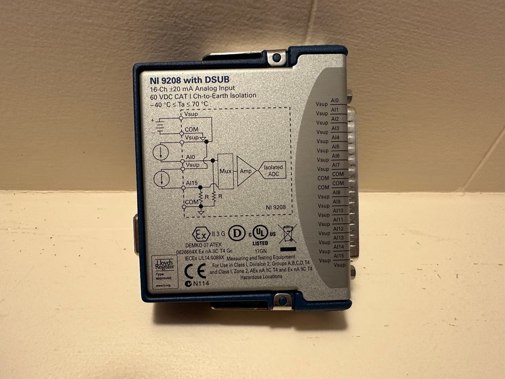 National Instruments NI-9208 Current Input Module with DSUB.