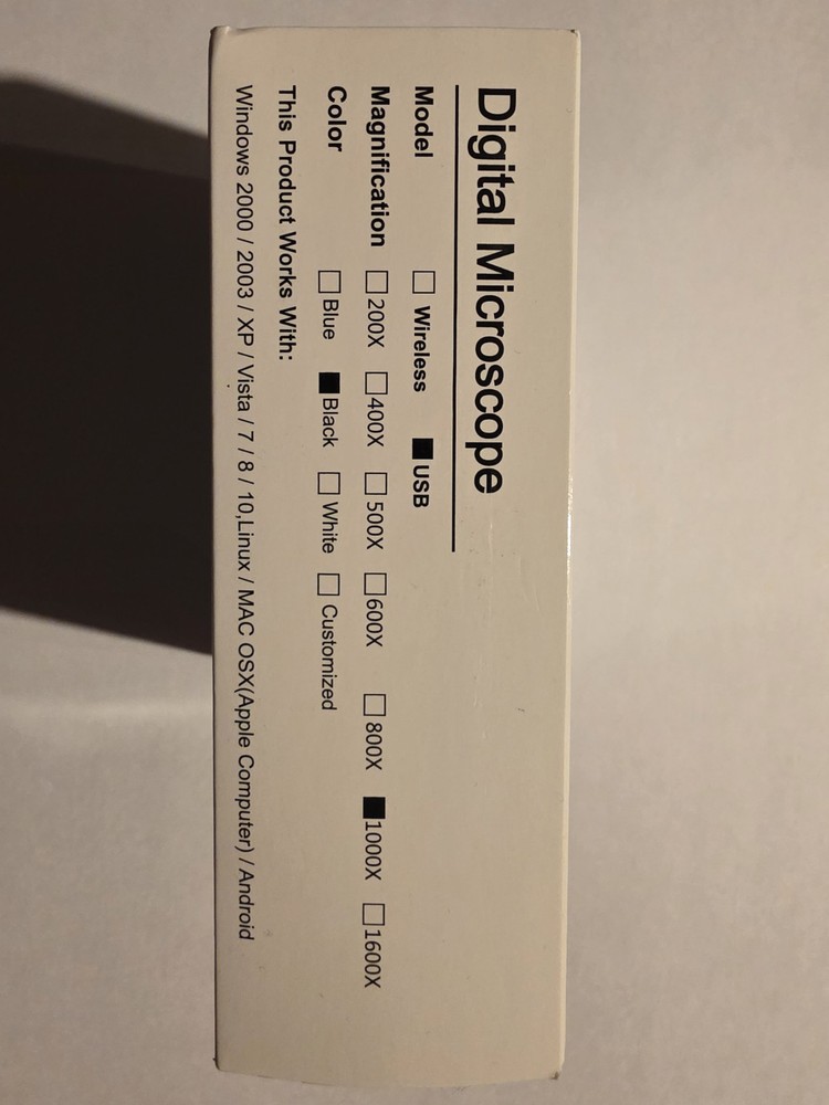 1000x USB Digital Microscope With Stand Black Educational Fun Scientific Tool