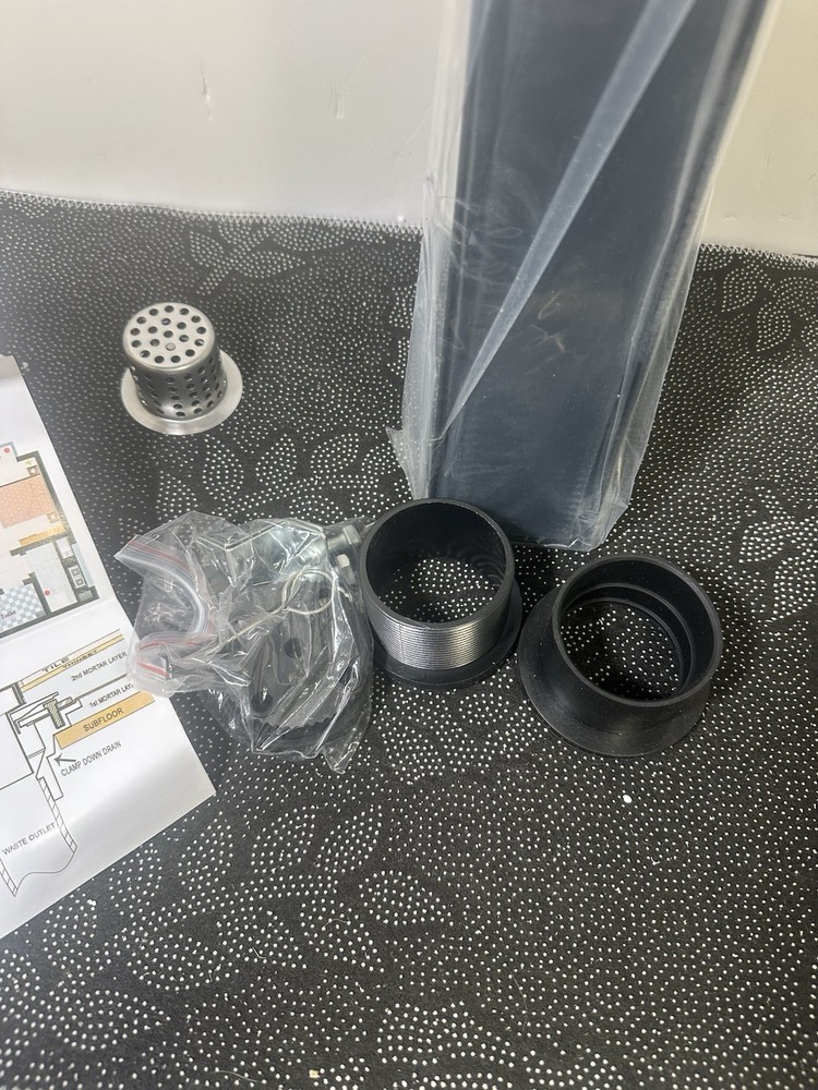 28” Linear Shower Drain Matte Black – Tile Insert Reversible Grate – Open Box