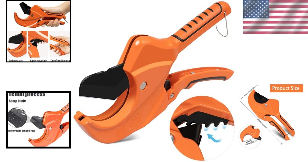 Versatile Ratchet Cutter for PEX, PVC, and Plastic Pipe - Durable Construction