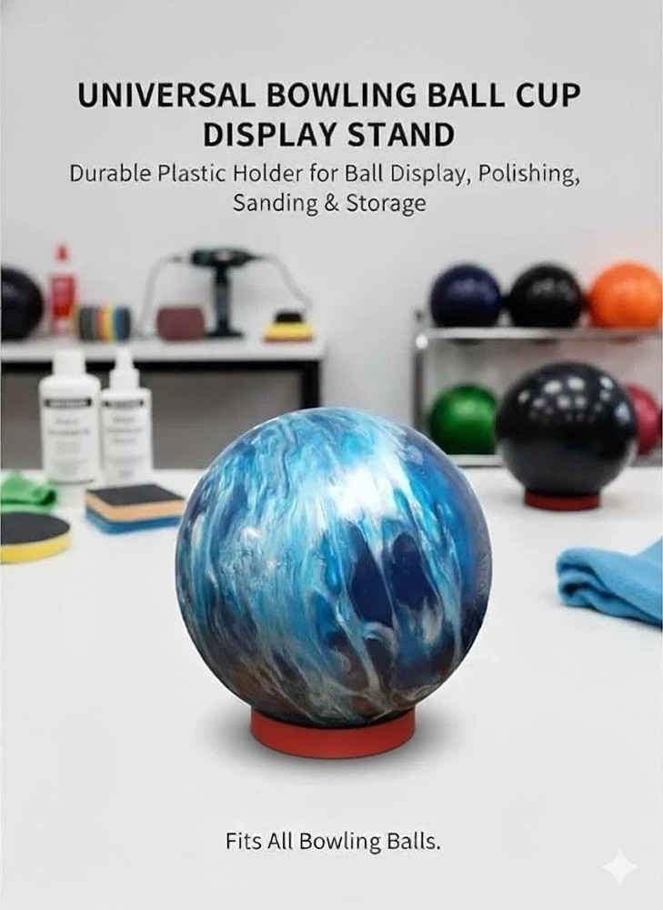 Universal Bowling Ball Cup Display Stand Durable Plastic Holder RED