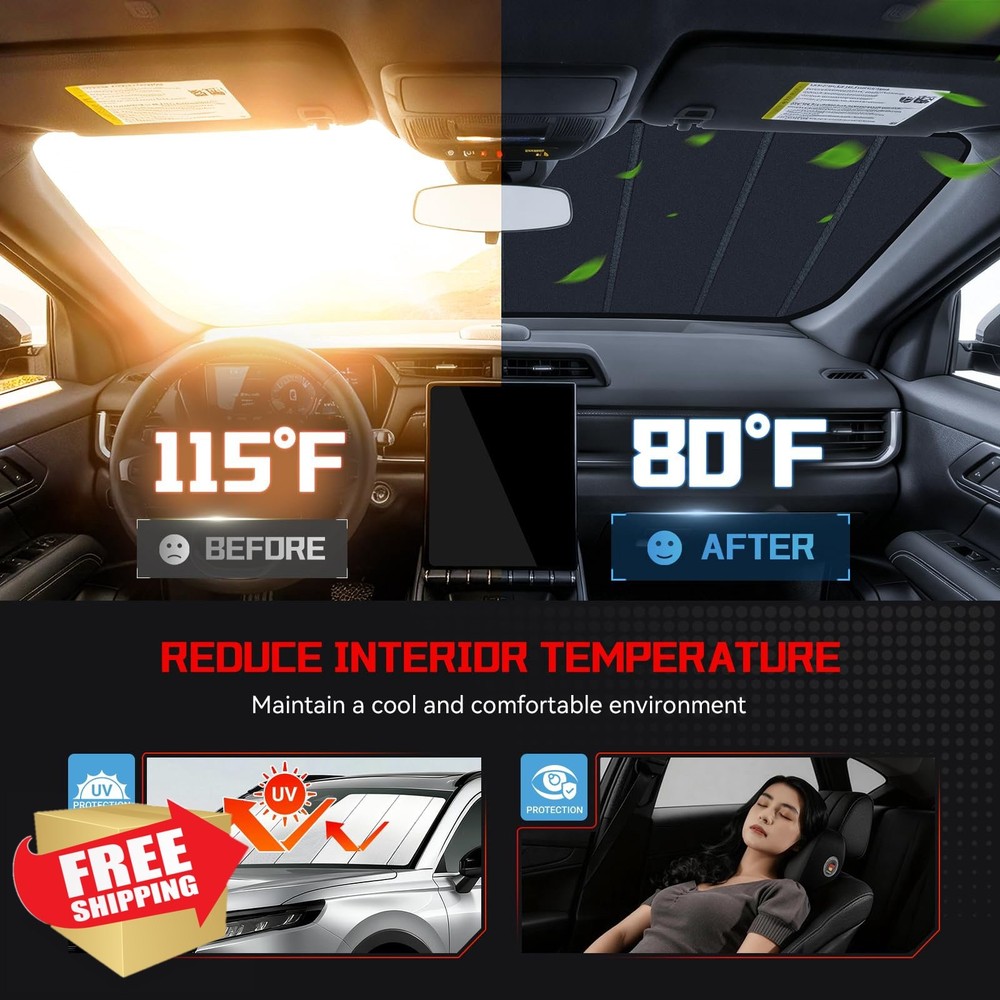 LungsiMotor Windshield Sun Shade for Tesla Model S 2012-25