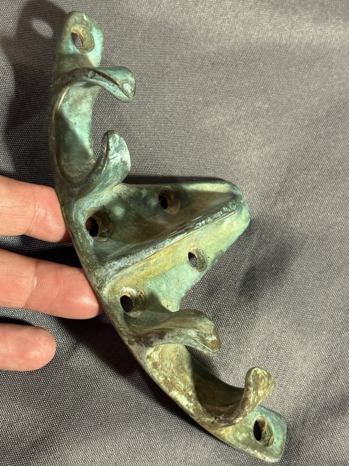 Antique Nautical Sailboat Salvage Verdigris Bronze Double Rope Maritime Cleat