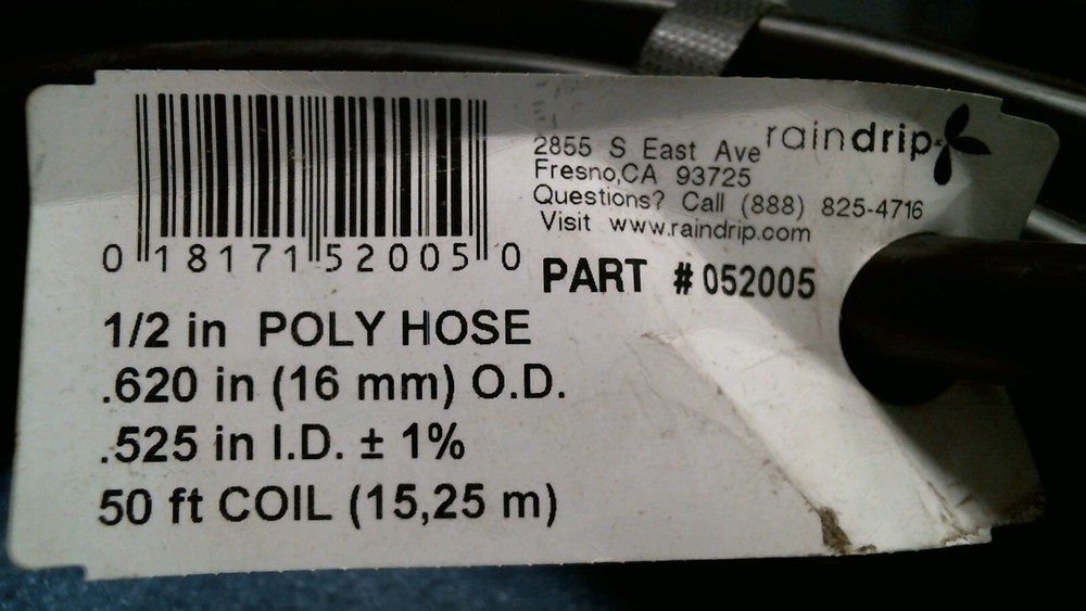 RainDrip 1/2" Poly Hose 50 ft. Coil (052005) FS