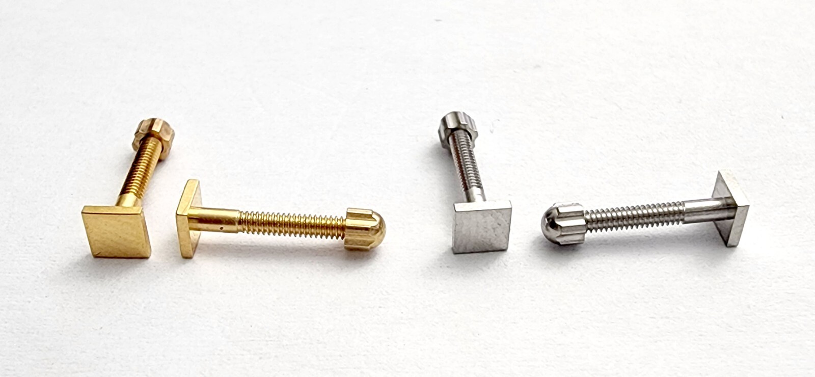 NEW! Cartier Square Screws & Caps - Big Size - Gold/Silver - 1 Pair/2 pices