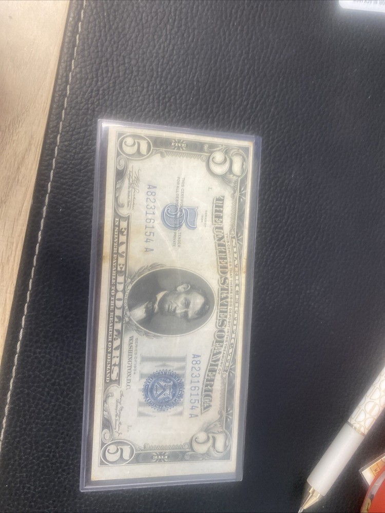 1934-D $5 FIVE DOLLARS SILVER CERTIFICATE CURRENCY NOTE CHOICE UNCIRCULATED (D)
