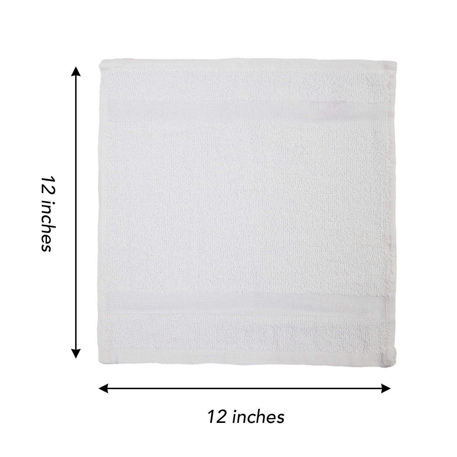 Admiral Hospitality Washcloths 12x12 (Bulk Case of 300), White, Cotton Blend