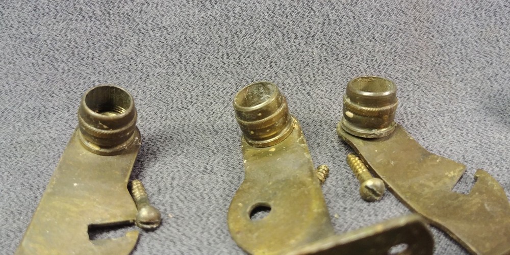 12 Brass Look Inside Curtain Rod Barrel Bracket Spring Surface Mount Hardware
