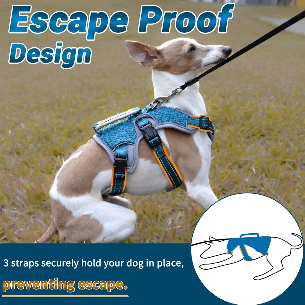 Multi-Use Support Dog Harness, Escape Proof No Pull Reflective Adjustable Ves...
