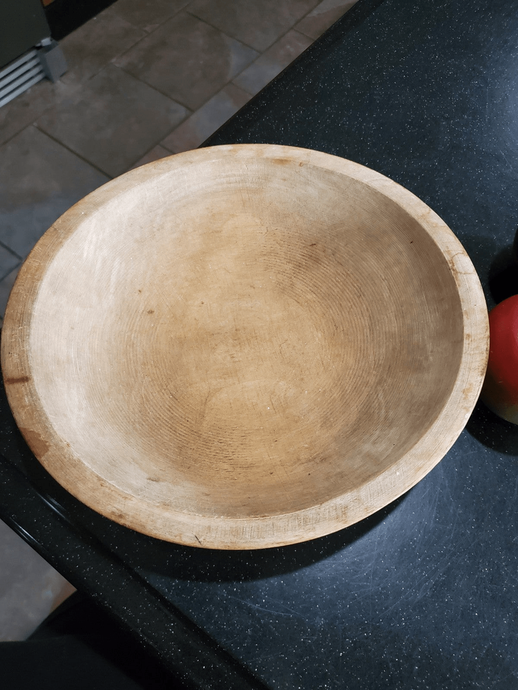Signed Munising, primitive vintage wooden bowl