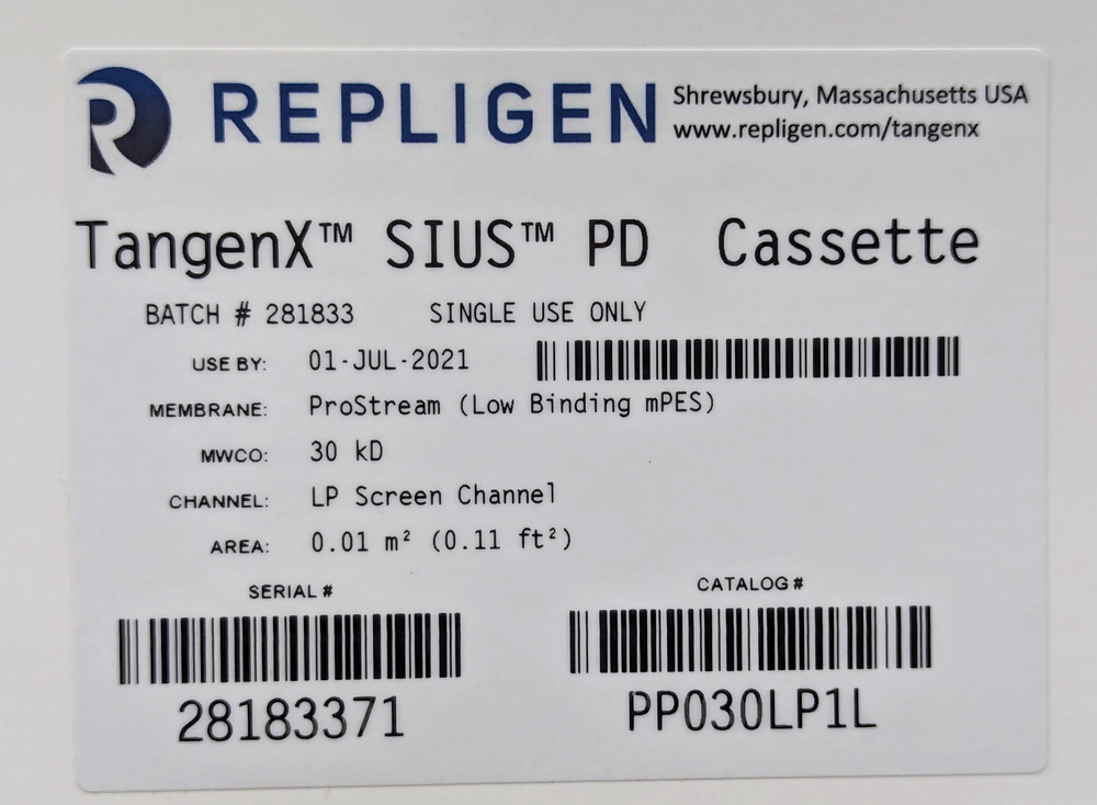Repligen TangenX SIUS PD Cassette - PP030LP1L