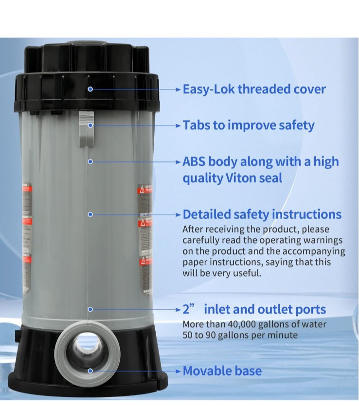 Automatic Chlorinator Feeder CL200 Inline Pool Hayward Replacement 9lb Capacity