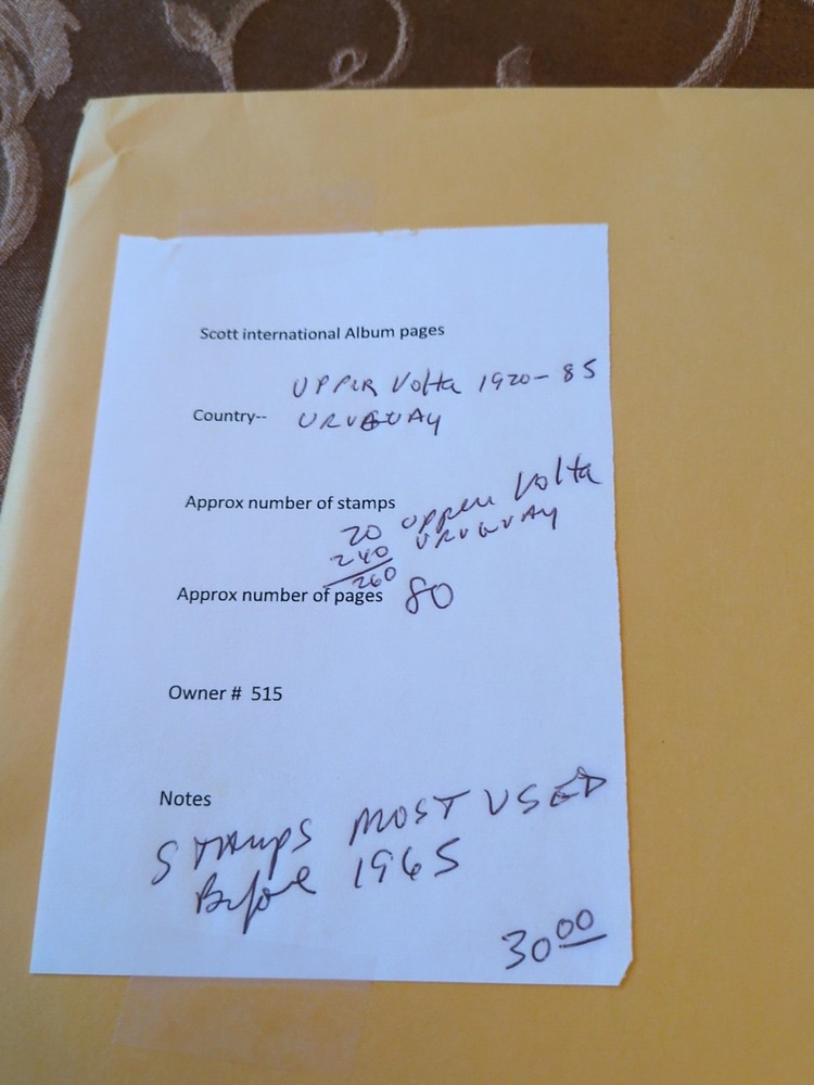 APC Z6436 Upper Volta Uraguay Scott internation pages and 260 stamps