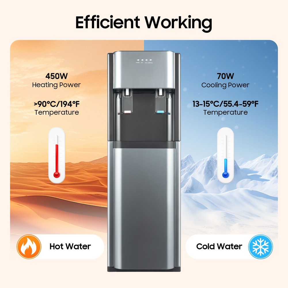 20L Bottom Loading Office/Home Water Dispenser Floor Hot/Cold Drinking Machine