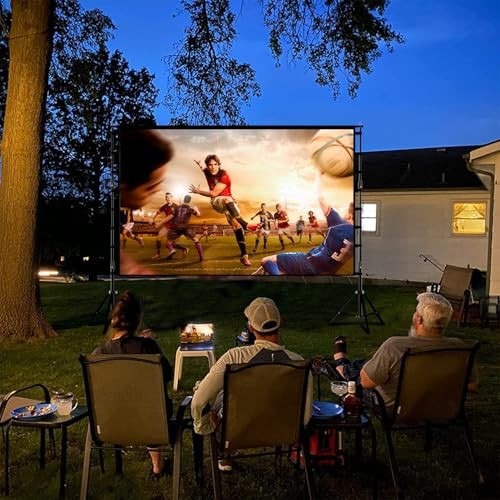 Projector Screen with Stand, Portable and Foldable Projection Screen 180 inch