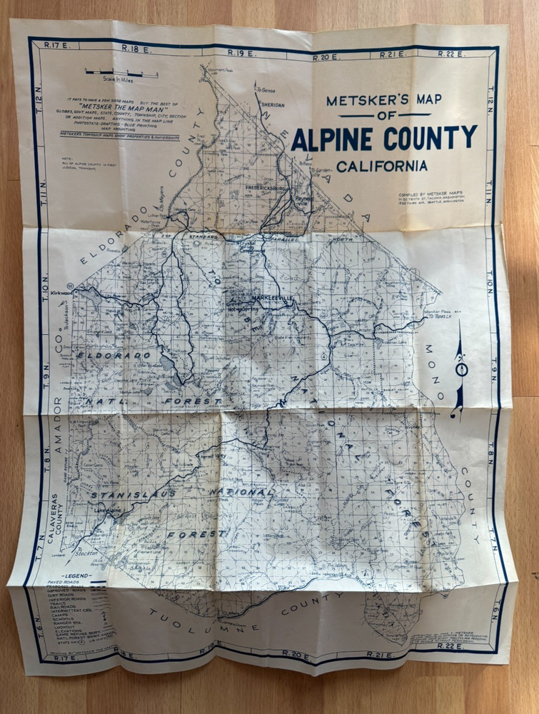 Metsker's Map ~ Alpine County California