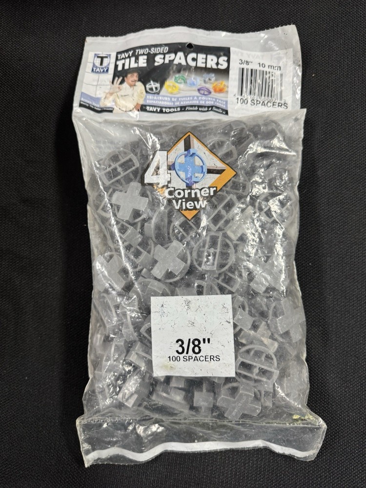 (100 PACK) TAVY TWO-SIDED TILE SPACERS 3/8" 10MM