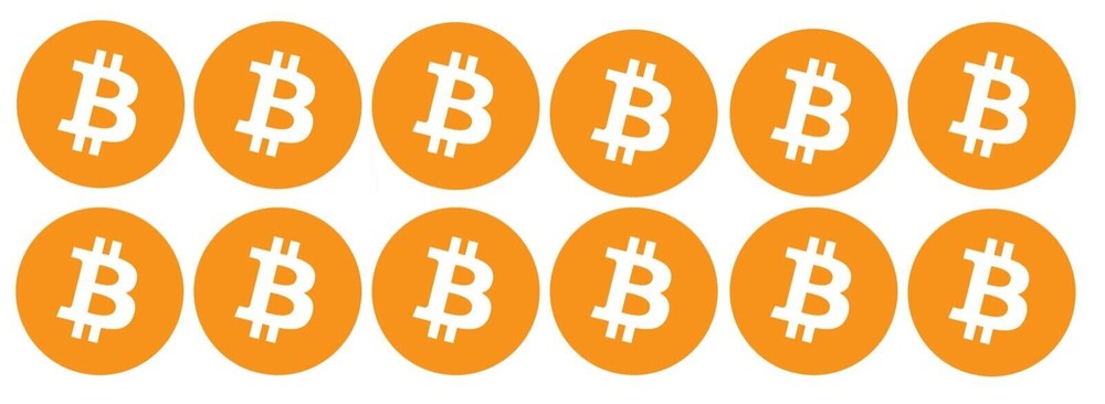 12 PACK Bitcoin Logo Sticker Decal