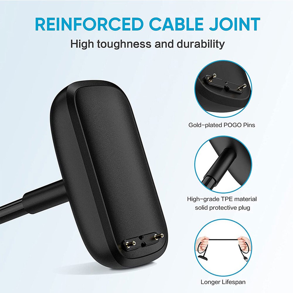 2PCS USB Charger Charging Cable Replacement 50cm Cord for Fitbit Luxe / Charge 5