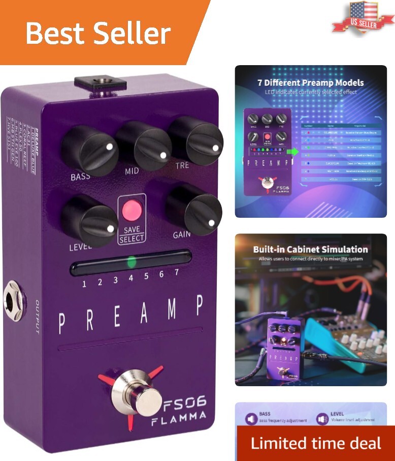 Compact Digital Preamp Pedal - 7 Models & Easy Customization for All Levels