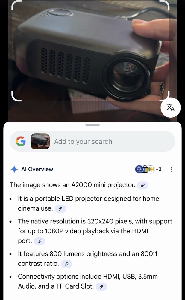 Portable Mini Projector A2000 Model