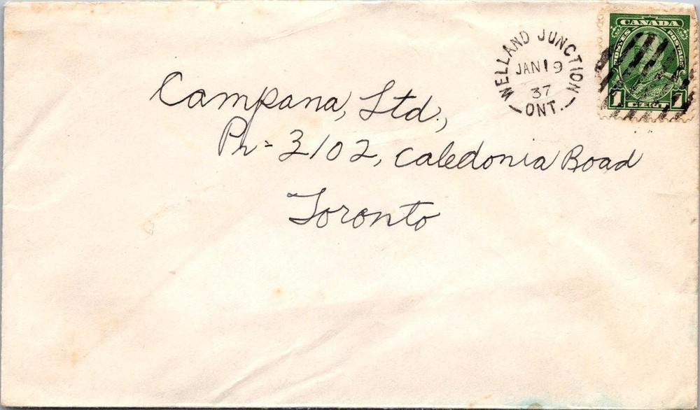 Canada 1937 Welland JunctionOnt - A02194