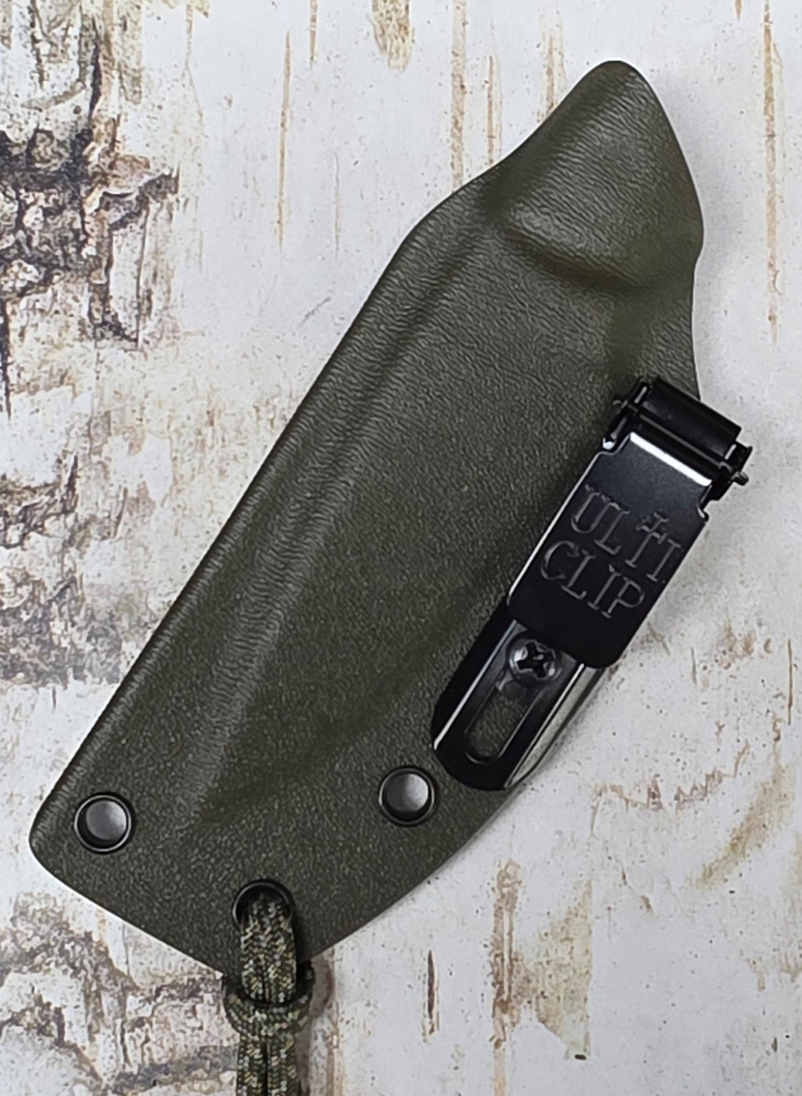 KYDEX SHEATH for BRADFORD GUARDIAN 3 DLC w 3D MICARTA HANDLE, CLIP-ON, BRAD354