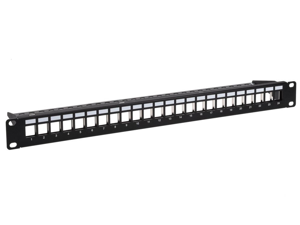 Monoprice 24-port Blank Keystone Shielded Network Patch Panel 1U UL Listed (TAA)