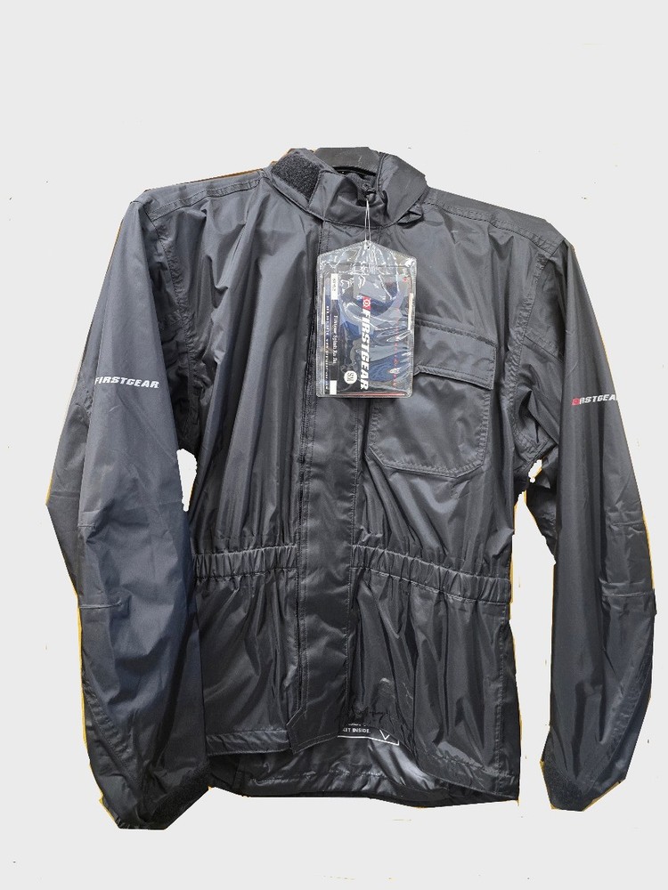 Firstgear Mens Splash Waterproof Rain Jacket - Black - Small