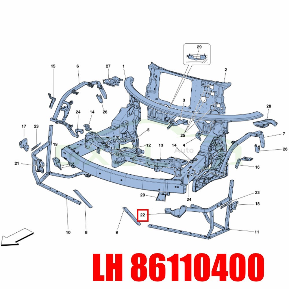 1PC For Ferrari 488 Left External Upper Radiator Mounting Bracket 86110400