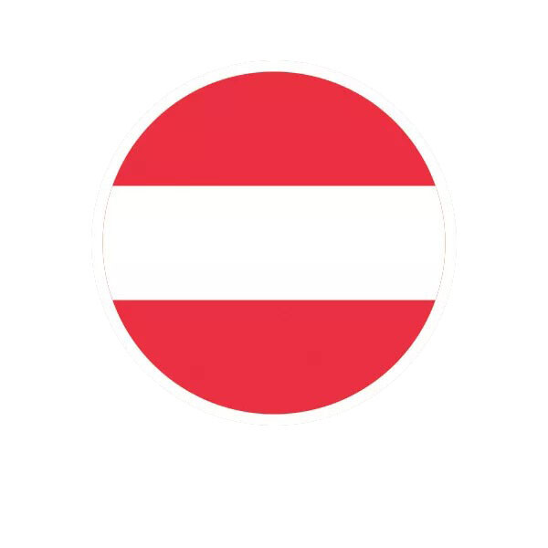 Round Austrian Flag Sticker Decal