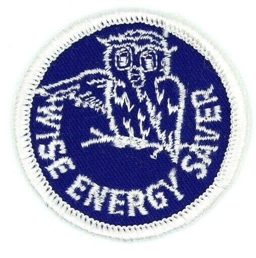 Vintage Wise Energy Saver Owl Patch