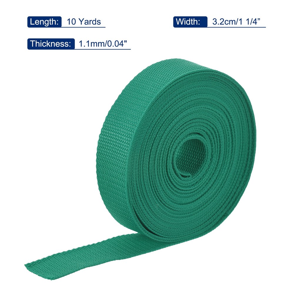 Lightweight Polypropylene Webbing Strap 1 1/4" 10 Yard Backpack Green