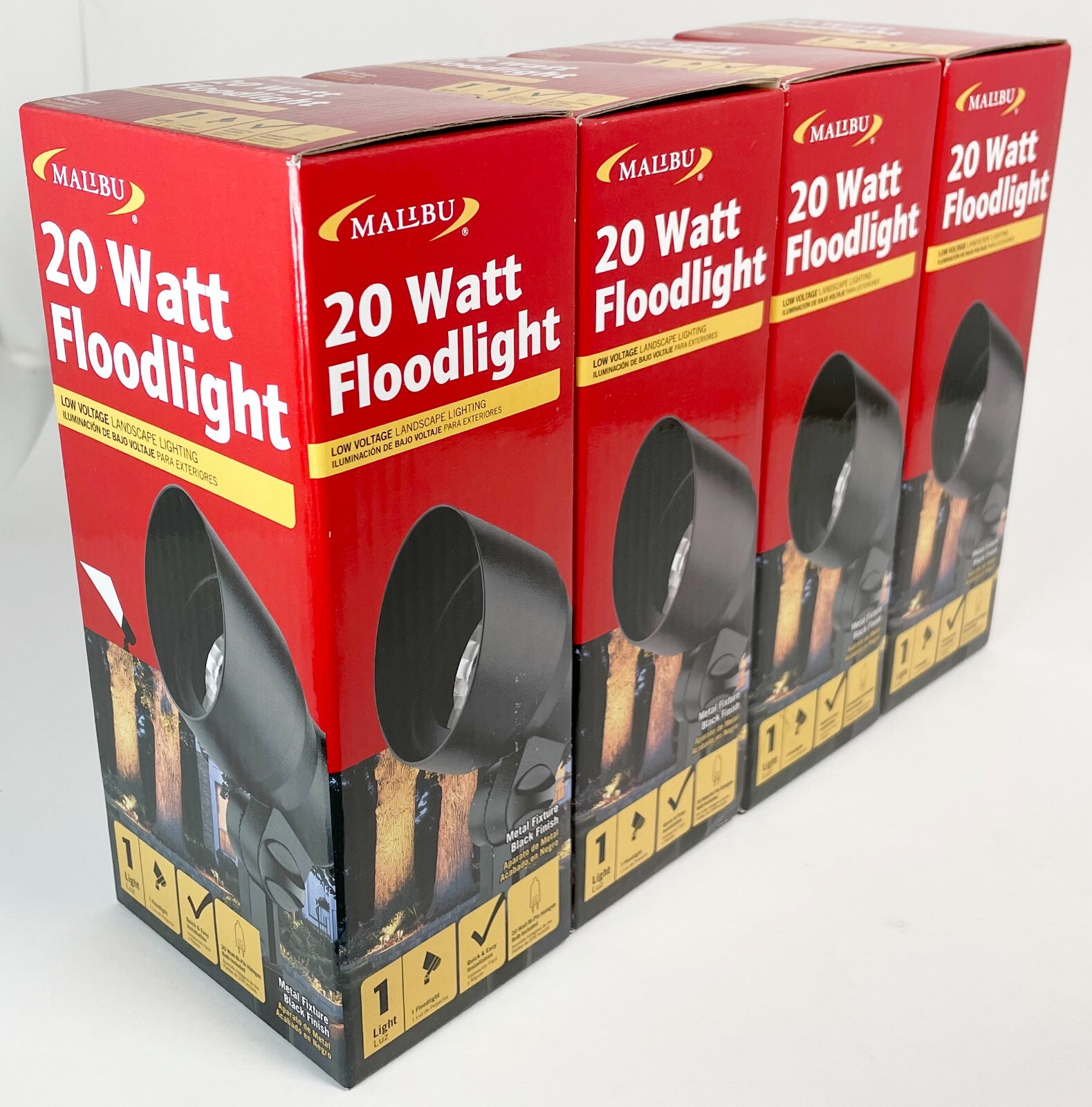 Malibu 9604 20W Landscape Lights Outdoor Floodlight Weatherproof Metal - 4 PACK