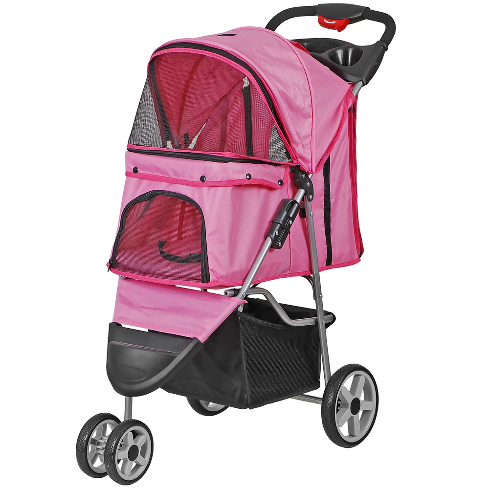 Dog Stroller 3 Wheels Pet Stroller Cat Stroller Lightweight Foldable Portable
