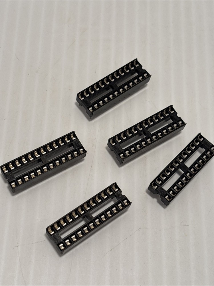 5 Pcs AMP CONNECTOR 24-PIN IC SOCKET DIP BOTTOM