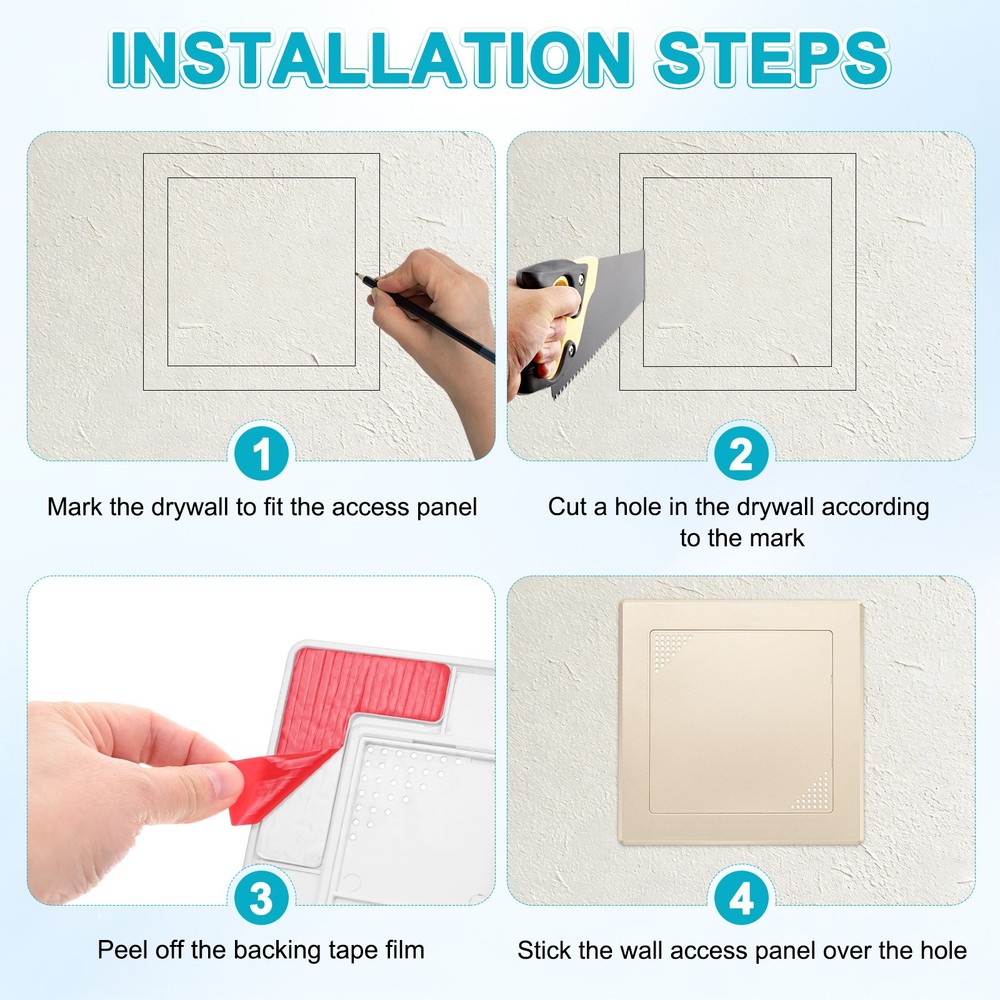 2-Pack Access Panel for Drywall, 6x6" Plastic [Gold Tone, Vented Square]
