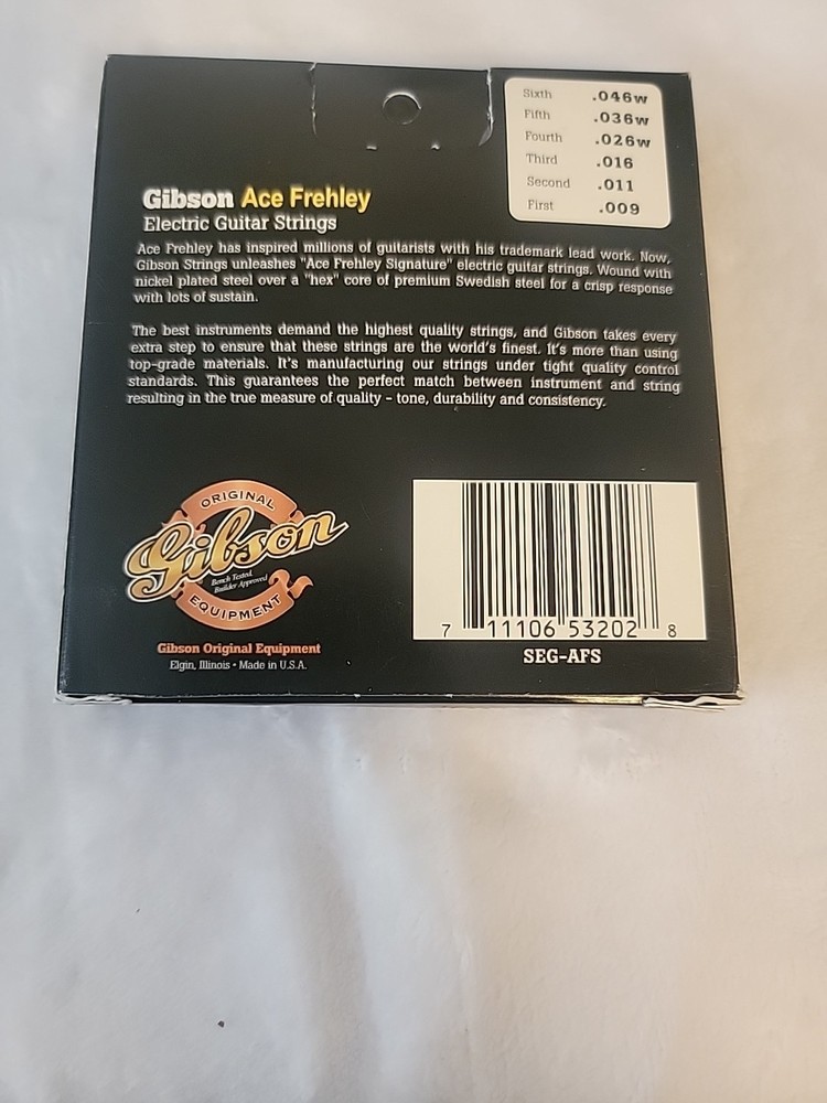 Kiss Ace Frehley Gibson Electric Guitar Strings-2007-New, Hard to Find