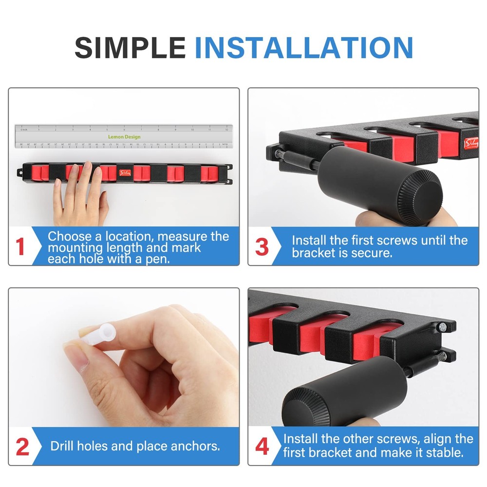 Simple Deluxe Horizontal 6-Rod Rack, 1 Pair, 1 Pair